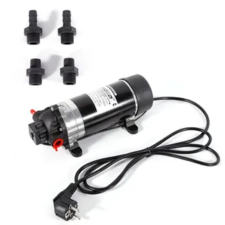 220V Druckpumpe Wasserpumpe Membranwasserpumpe Selbstansaugende Hochdruckpumpe Mini Membranpumpe mit Auto Druckschalter Druckerhöhungspumpe für Aquarium Teich Garten und Hydroponik System 160PSI