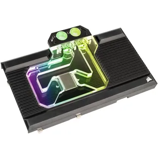 Corsair Hydro X Series XG7 RGB 3090 Ti Founders Edition GPU-Wasserkühler – Für NVIDIA GeForce RTX 3090 Ti FE (Vernickelte Kupferkühlplatte, Oberseite mit Sichtfenster) Schwarz