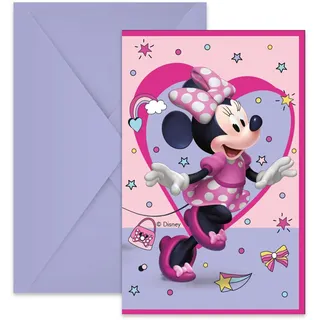 Procos Folat 93942P Einladungskarten FSC Minnie Mouse - 6 Stück