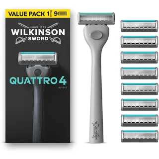 Wilkinson Quattro 4 Precision Rasierer + 9 Klingen