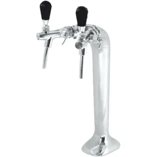 Schanksäule Bierschanksäule Classic Cobra 2-leitig 7mm Chrom MIT Schankhähne