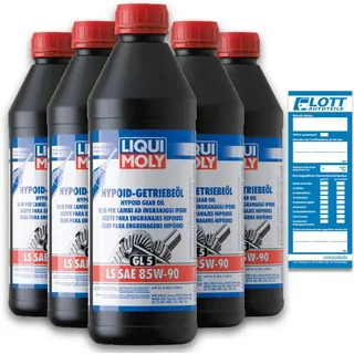 5x 1L LIQUI MOLY Achsgetriebeöl Hypoid-Getriebeöl (GL 5) LS SAE 85W90 5 L 1410