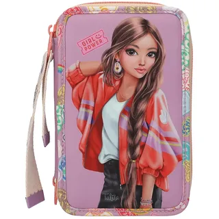 DEPESCHE 3-Fach Federtasche mit Anhänger GIRL POWER