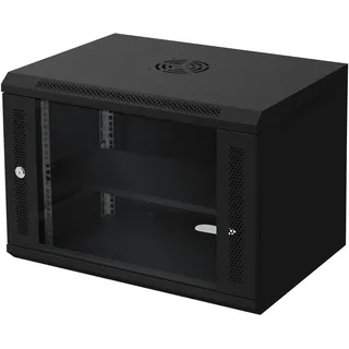 ECD Germany Netzwerkschrank 7 HE Serverschrank 19 Zoll Schwarz 60x42cm