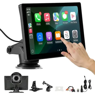 Vevor kabelloses Autoradio (228,6 mm) HD-Radio mit Touchscreen mit Apple CarPlay & Android Auto, CarPlay-Bildschirm mit Front- und Rückfahrkameras Sprachsteuerung Mirror Link Bluetooth GPS-Navigation