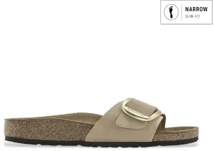 Birkenstock für Damen. 1024009 Leder-Sandalen Madrid (schmale Passform) braun (39), Wohnung, Keine, Lässig