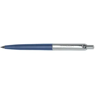 Q-Connect® KF18623 Druckkugelschreiber - M, blau/silber