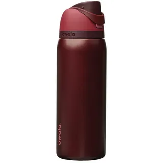 Owala FreeSip Isolierte Edelstahl Trinkflasche mit Strohhalm, 945 ml – BPA-frei, optimal für Sport, Fitness, Outdoor und Reisen, Black Cherry