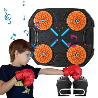 Cymwer Musik-Boxmaschine mit Boxhandschuhen, intelligente Musik-Boxmaschine mit leicht einstellbarer Geschwindigkeit, Boxspiel for Kinder und Erwachsene - 320.00x280.00x55.00mm/12.6x11.02x2.17inch