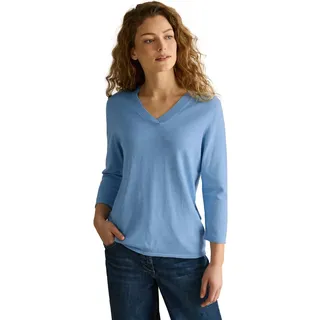 CECIL Damen B303173 V-Neck Pullover, Light Blue Melange, L EU - L