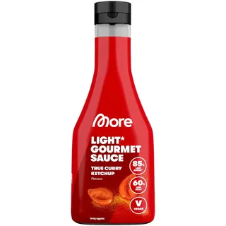 MORE Nutrition MORE Light Gourmet Sauce, True Curry Ketchup, 285 ml, kalorienreduzierte Soße, ohne Zuckerzusatz und unnötigem Fett