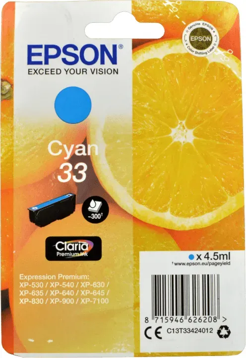 Epson Tinte C13T334240 cyan 33