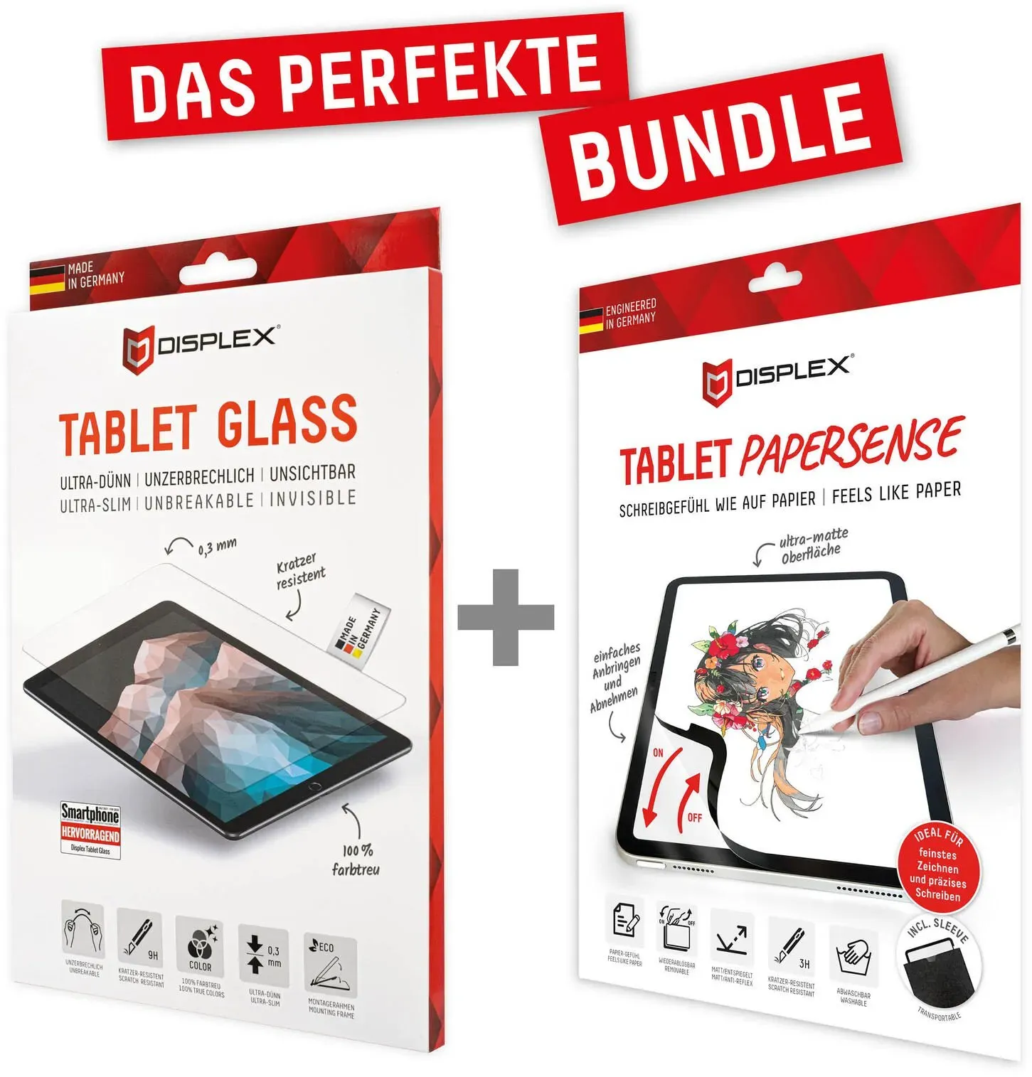 DISPLEX Tablet Glass (9H) & PaperSense Schreib- und Zeichenfolie für iPad 10,9" (10. Gen) / iPad 11" (2025) / iPad Air 11" (2024/2025/2026)
