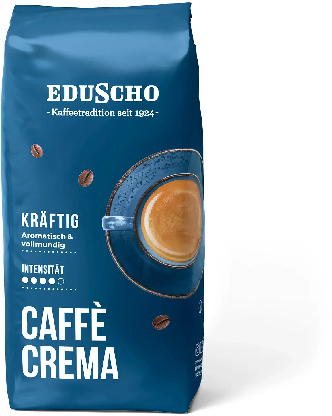 Eduscho Caffè Crema Kräftig - 1 kg Ganze Bohne - Intensität: 4/5
