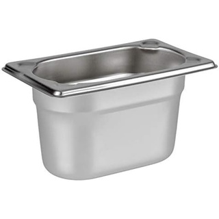 APS GN 1/9 Behälter, rostfreier Gastronormbehälter Edelstahl, Abmessungen 175 x 105 mm/Höhe 100 mm/Volumen 1,0 Liter