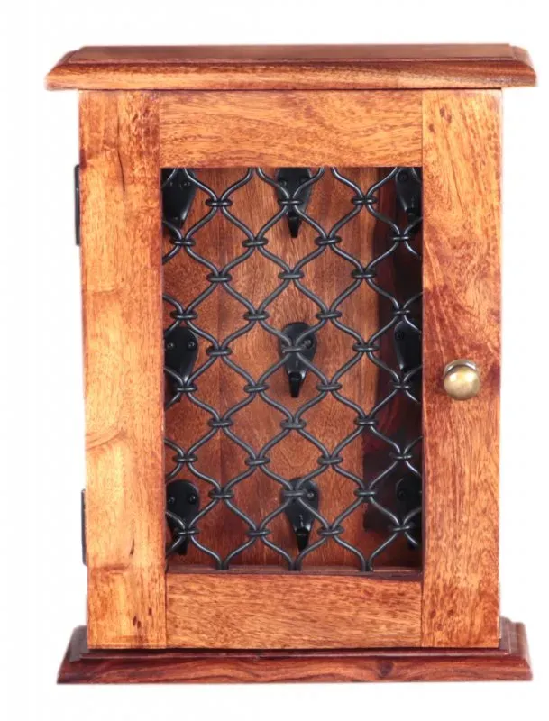 Schlüsselschränkchen Jali 30x40x10 aus indischem Sheesham-Massivholz