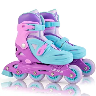 Locavun Inliner Kinder 4 Größen Verstellbare Inline Skates für Mädchen Größe 26-29 29-34 30-35 Inlineskates mit 82A PU Rollen Rollerskates