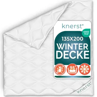 knerst KNERST® Winterbettdecke PolarDream - atmungsaktive und temperaturausgleichende Winterdecke - extra warme Bettdecke 135x200 - Weiß