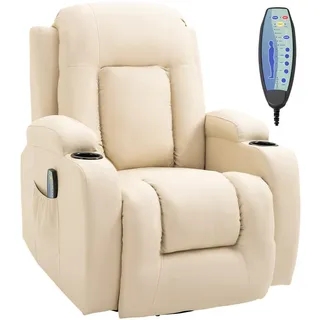 Homcom Massagesessel Kunstleder, Schaumstoff, Stahl, Kunststoff