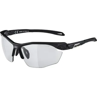 Alpina Twist Five HR V - Selbsttönende, Bruchfeste und Beschlagfreie Sport und Fahrradbrille mit 100 Prozent, UV-Schutz Für Erwachsene, black matt,