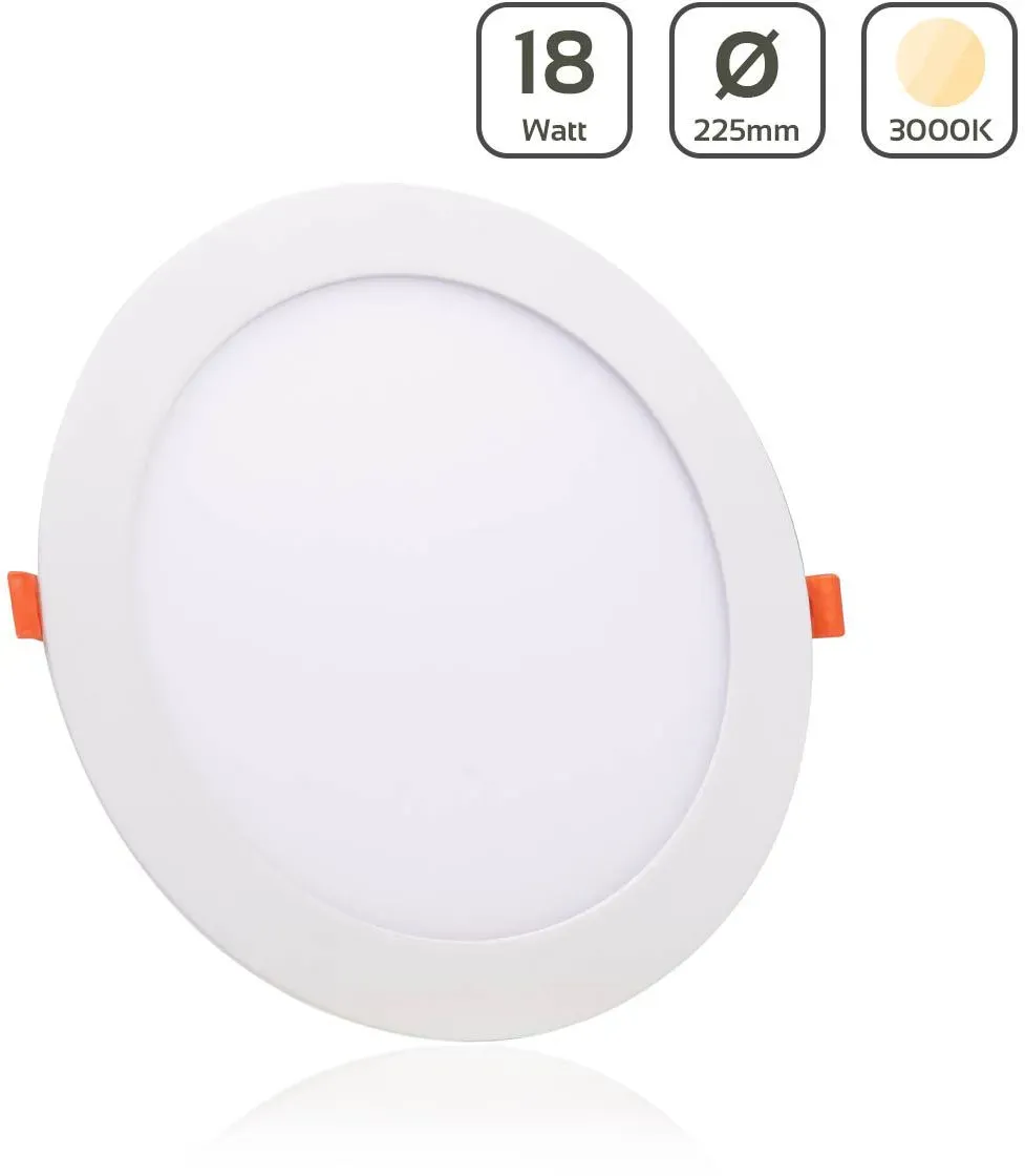 LED Panel Einbaustrahler rund weiss - Lichtfarbe: Warmweiß 3000K - Ausführung: 1...