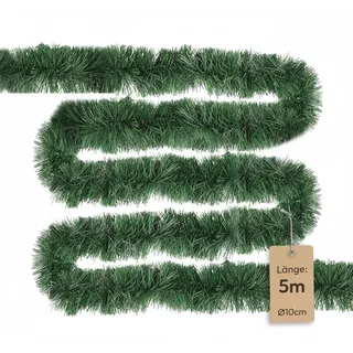 Meisterhome® Premium Qualität Künstliche Weihnachtsgirlande Tannengirlande Grün 5/10m Lange, Tannengirlande Tannenzweiggirlande Weihnachtsdeko Weihnachten - Außen & Innen (5m)
