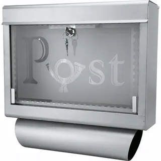 Grafner Design-Briefkasten aus Edelstahl / Glas Post
