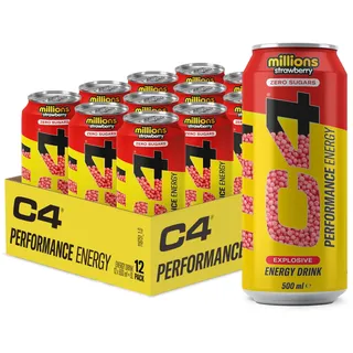 Cellucor C4 Energy Drink (12x500ml) - Millions Strawberry Einheitsfarbe 12 x 500ML
