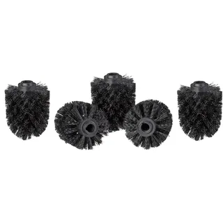 Relaxdays WC Bürstenkopf 5er Set, lose Toilettenbürsten mit Gewinde 12 mm, Ersatzbürstenkopf Durchmesser 8 cm, schwarz,