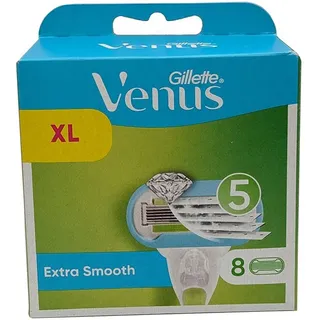 Gillette Venus Extra Smooth Rasierklingen Damen, 8 Ersatzklingen für Damenrasierer mit 5-fach Klinge