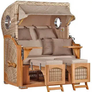 Strandkorb Düne Bullauge Teak PE Shell Dessin 510