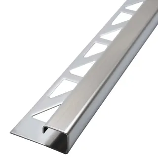 Dalsys Fliesenschiene Edelstahl, Gebürstet 2,5m x 12,5mm, Eckprofil Quadrat