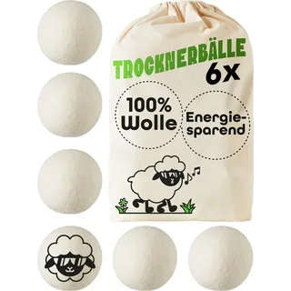 Praknu Trocknerbälle für Wäschetrockner 6er Set - Flauschige Wäsche - Gr.: onesize