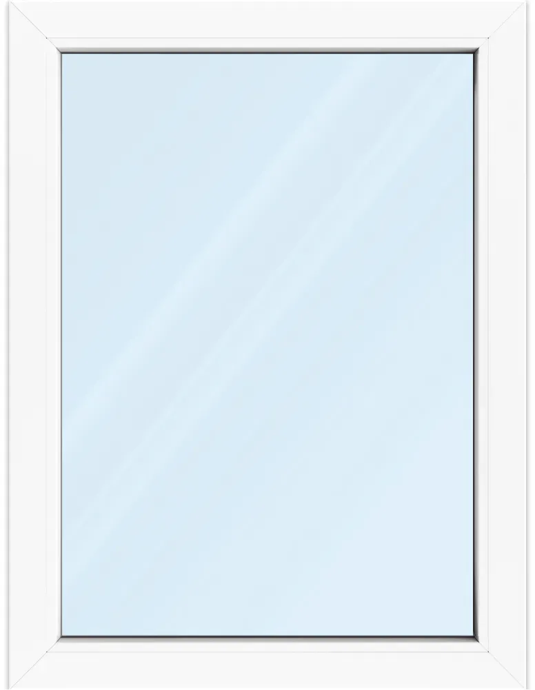Fenster 75x100 cm, Kunststoff Profil aluplast IDEAL® 4000, Weiß, 750x1000 mm, einteilig festverglast, 2-fach Verglasung, individuell konfigurieren