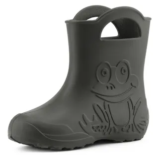 Ladeheid Eva Kinder Jungen Mädchen Gummistiefel Regenschuhe LA-CA-01 (Carbone, 34/35 EU) - Grau