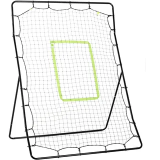 Homcom Baseball Rebounder Tragebar Softball Pitchback-Netz, Rückprallnetz mit Schlag-Zone Schwarz