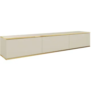 Mirjan24 Oro I TV-Lowboard 175x30 cm Beige/Gold Melamin