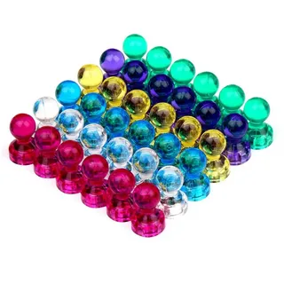 H&S Neodym Magnet Pins - 36 Stück Klein, Bunt & Stark - Mini Magnete für Kühlschrank, Pinnwand, Magnettafel oder Whiteboard - Magnet Neodym Bunt - Magnetpins Pinnwand - Kleine Kühlschrankmagnete