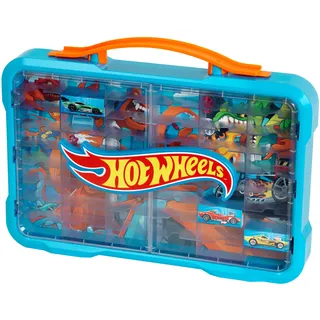 Theo Klein 2408 Hot Wheels Sammelkoffervitrine für 54 Autos I Leuchtendes Hot Wheels Logo I Mit praktischem Tragegriff I Spielzeug für Kinder ab 3 Jahren