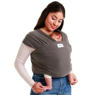 Sleepy Wrap Baby Tragetuch Dunkelgrau Ergonomisch Neugeborene bis 15,9kg