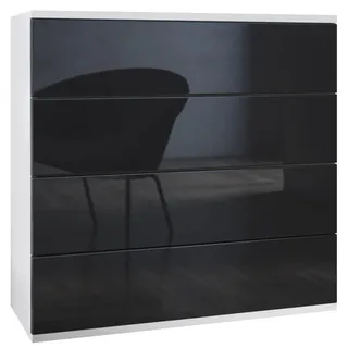Vladon Kommode, Schwarz Hochglanz, 76x76x35 cm, Wohnzimmer, Kommoden & Sideboards, Kommoden