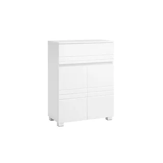 VASAGLE Badezimmerschrank mit Schublade und Regal 30 cm x 60 cm x 80 cm Weiß