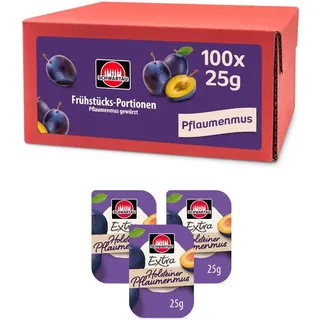 Schwartau Extra Pflaumenmus Portionen, Konfitüre Portionsschalen, Großpackung, 100x25g