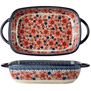 Keramik-Backformen, Keramikgeschirr, Backgeschirr, Keramikschalen mit Griff, Ofenform, Braten Lasagnepfanne, Auflaufform, großes rechteckiges Backgeschirr (33,6 cm), A (Farbe: B)