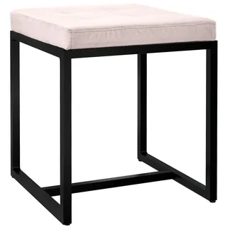 CLP Sitzhocker Barci mit schwarzem Gestell creme/Samt