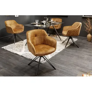 Riess-Ambiente Drehbarer Design Stuhl Euphoria Samt senfgelb