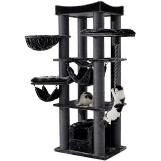 Kratzbaum 60 x 80 x 197 cm dunkelgrau