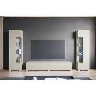 INOSIGN Wohnwand »Kenia, Vitrine Türanschlag links/rechts wechselbar« 3 Stk. tlg., beige