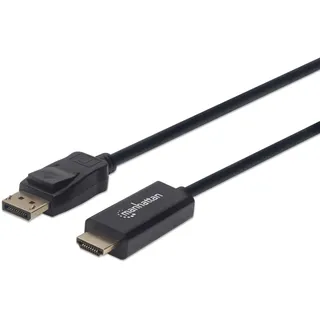 Manhattan DisplayPort / HDMI Adapterkabel DisplayPort Stecker, HDMI-A Stecker 1.80 m, Schwarz