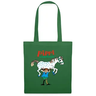 Spreadshirt Pippi Langstrumpf Pippi Hebt Kleiner Onkel Stoffbeutel, One size, Fichte - Einheitsgröße